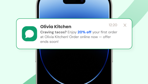 Restaurant push notifications